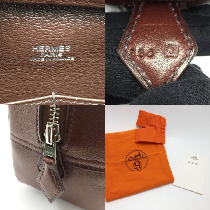 HERMES エルメス プリュム28 □J刻印 ハンドバッグ ルージュアッシュ