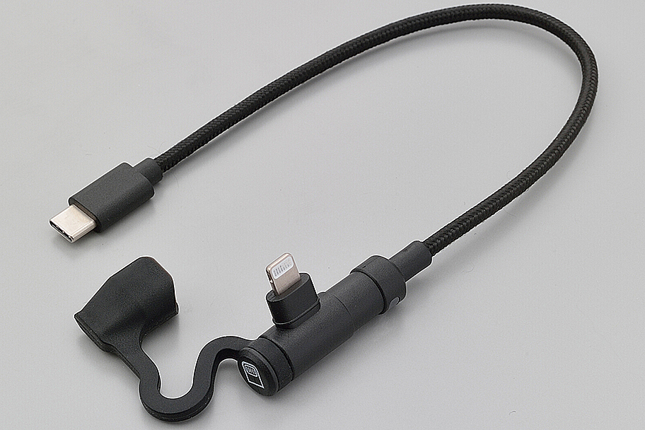 17212】バイク用USB電源ケーブル Type-C to Lightning L型｜株株式会社