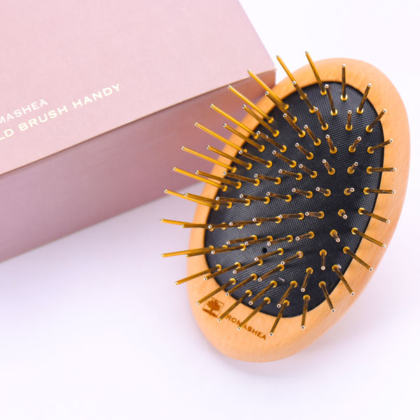 アロマシア ゴールドヘアブラシ 【ハンディタイプ】 帯電防止 24金