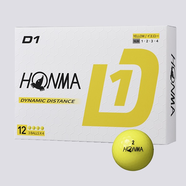 HONMA D1ボール (2024年モデル ダース単位×5箱)イエロー(YELLOW