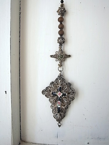 十字架（銀線細工） - Eggplant