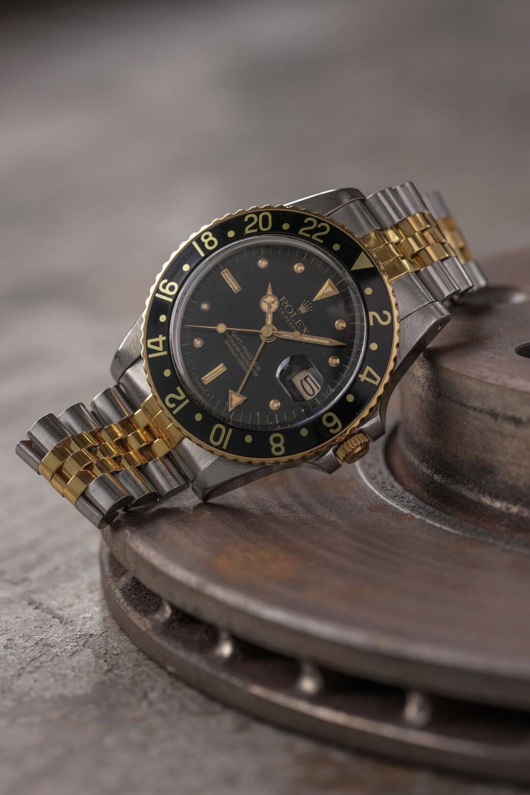 ロレックス/GMTマスター/フジツボブラックミラーダイヤル/クロノ