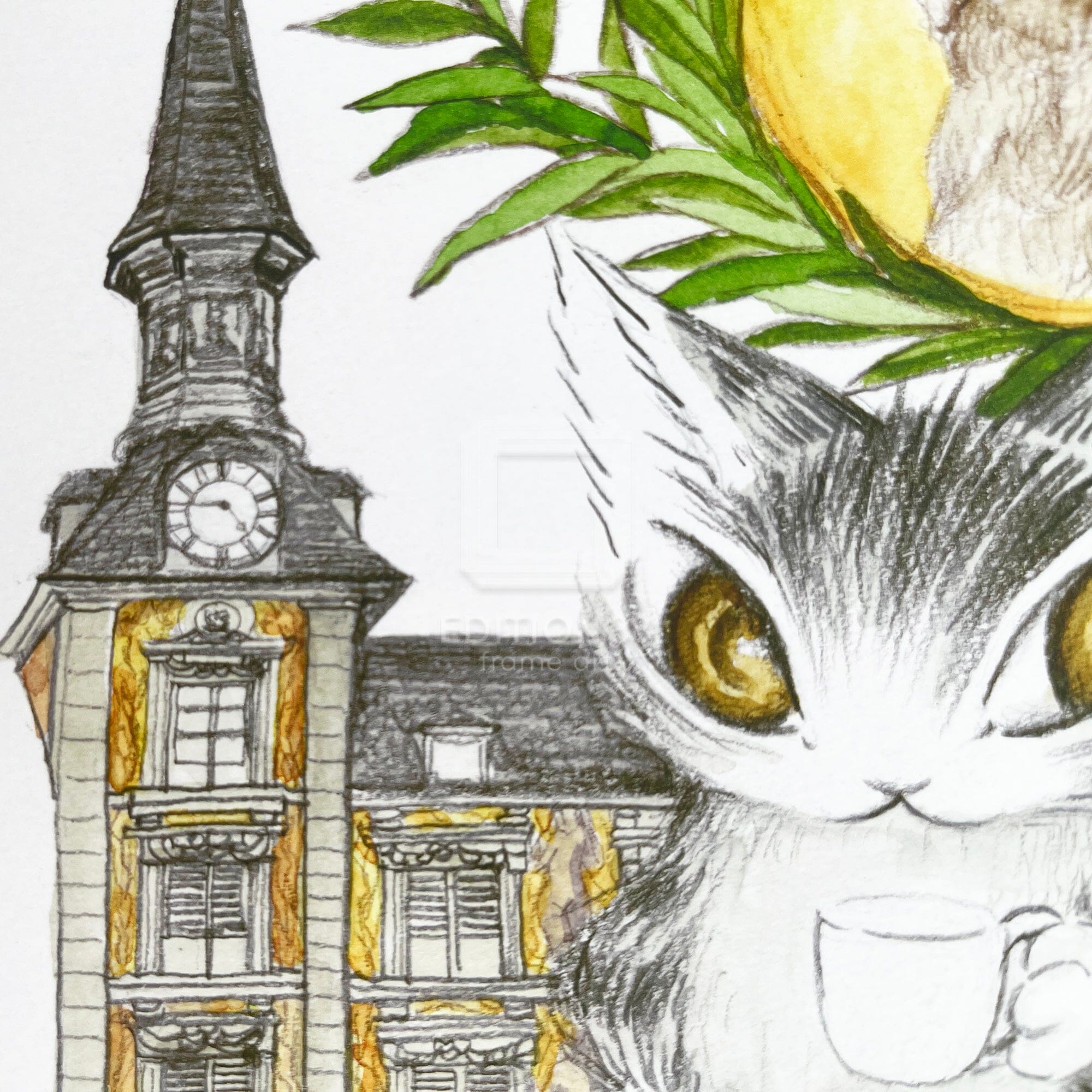 猫のダヤン 88グラフ「マヨール広場」/池田あきこ（直筆サイン入り