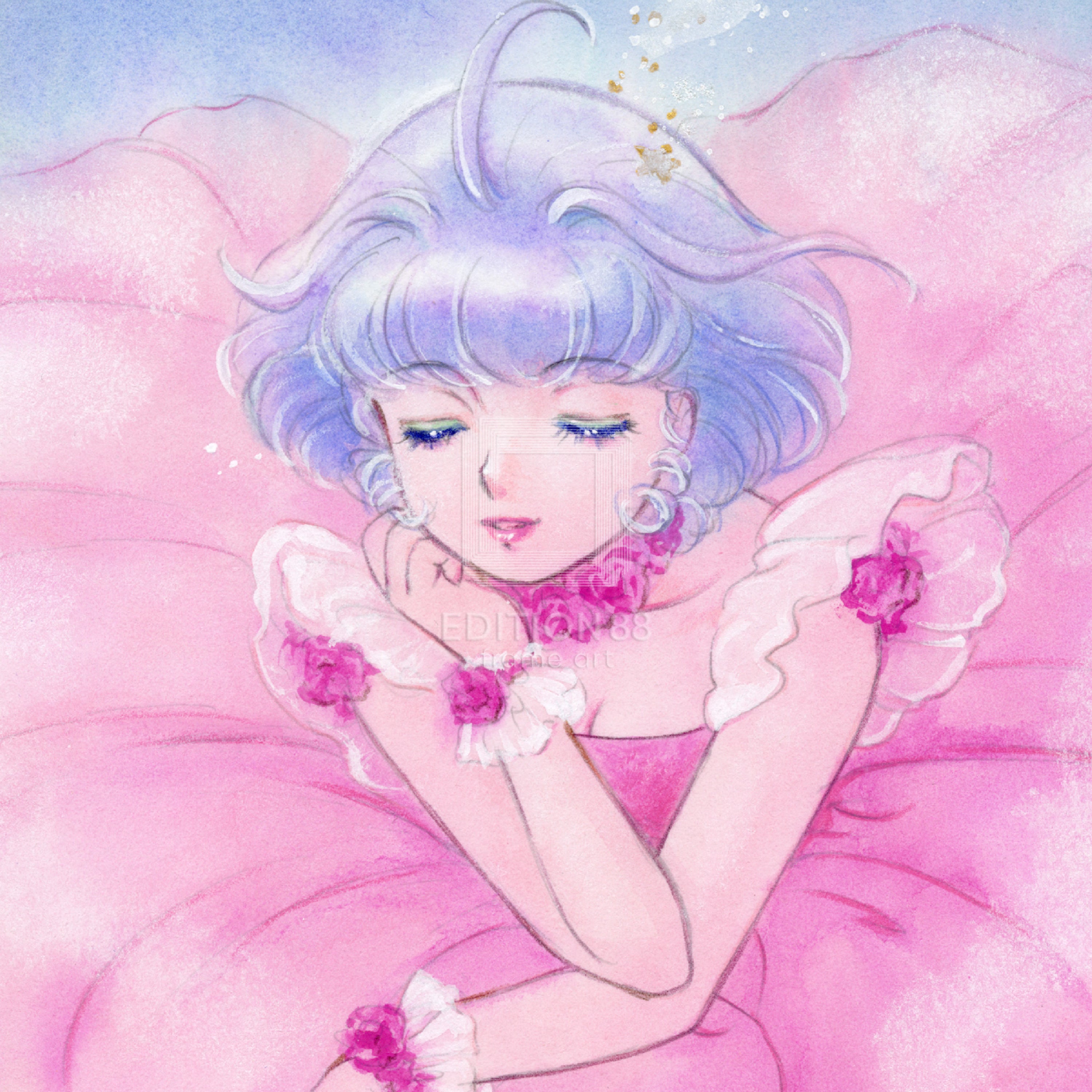 魔法の天使クリィミーマミ」88グラフ 星降る月夜 /高田明美（直筆