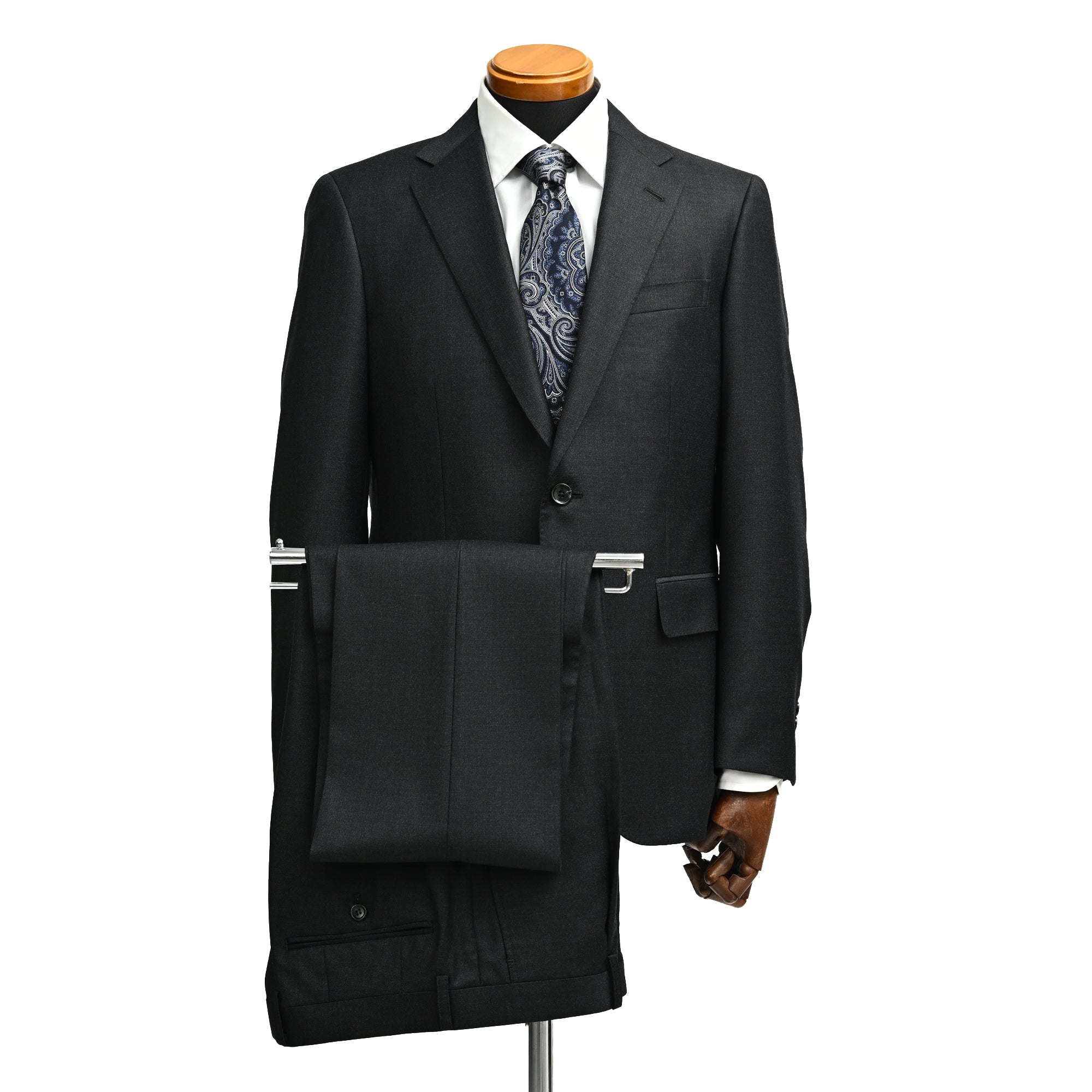 CANONICO Super110'S ウールスーツ 1タック チャコールグレー GS-601-A