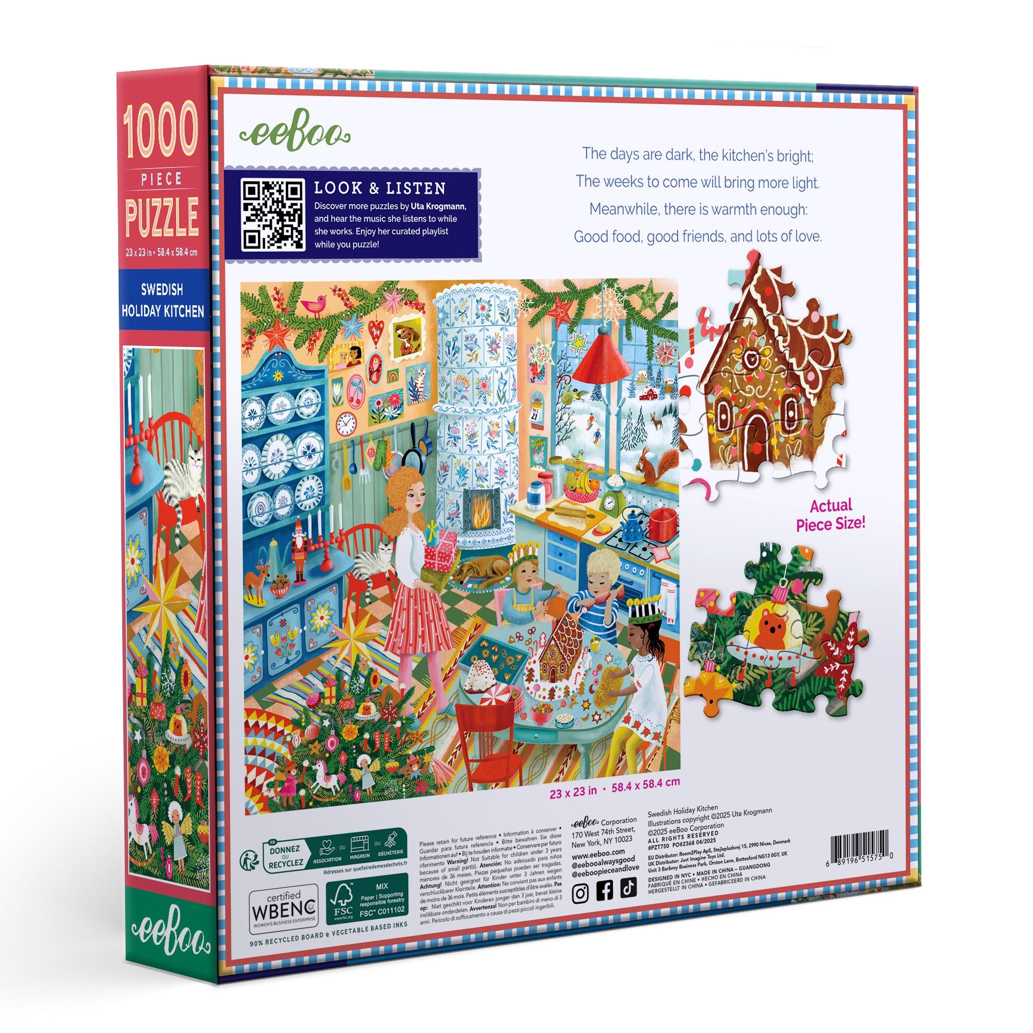 Swedish Holiday Kitchen 1000 Piece Puzzle by eeBoo | Unique