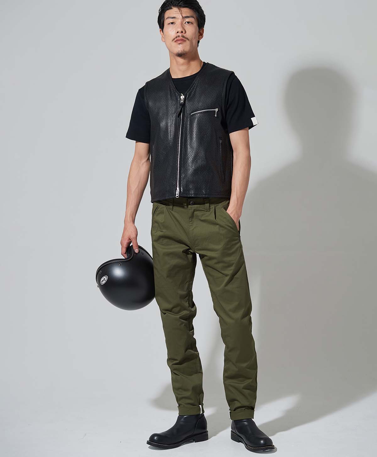 革ベスト パンチング レザーベスト｜カドヤ公式オンラインショップ｜PL