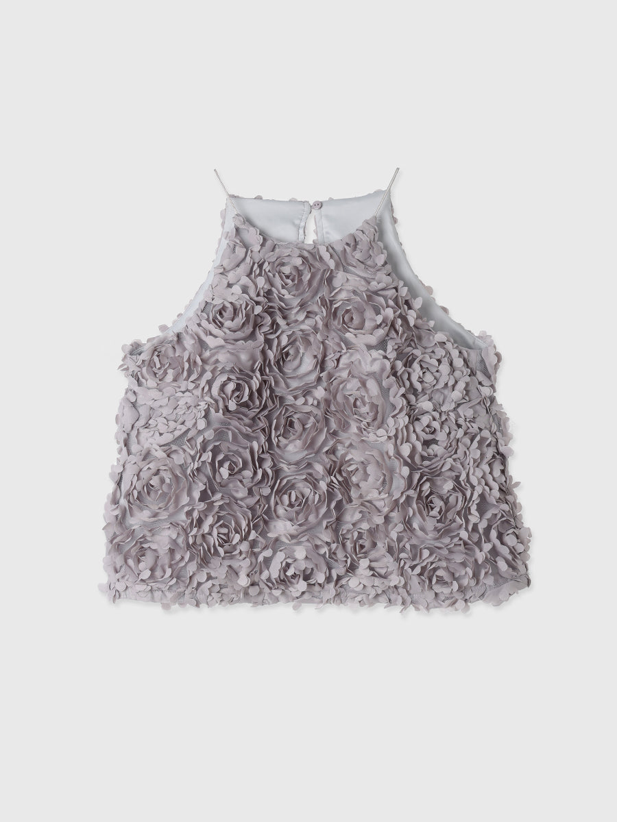 ボリュームフラワーモチーフアメスリトップス