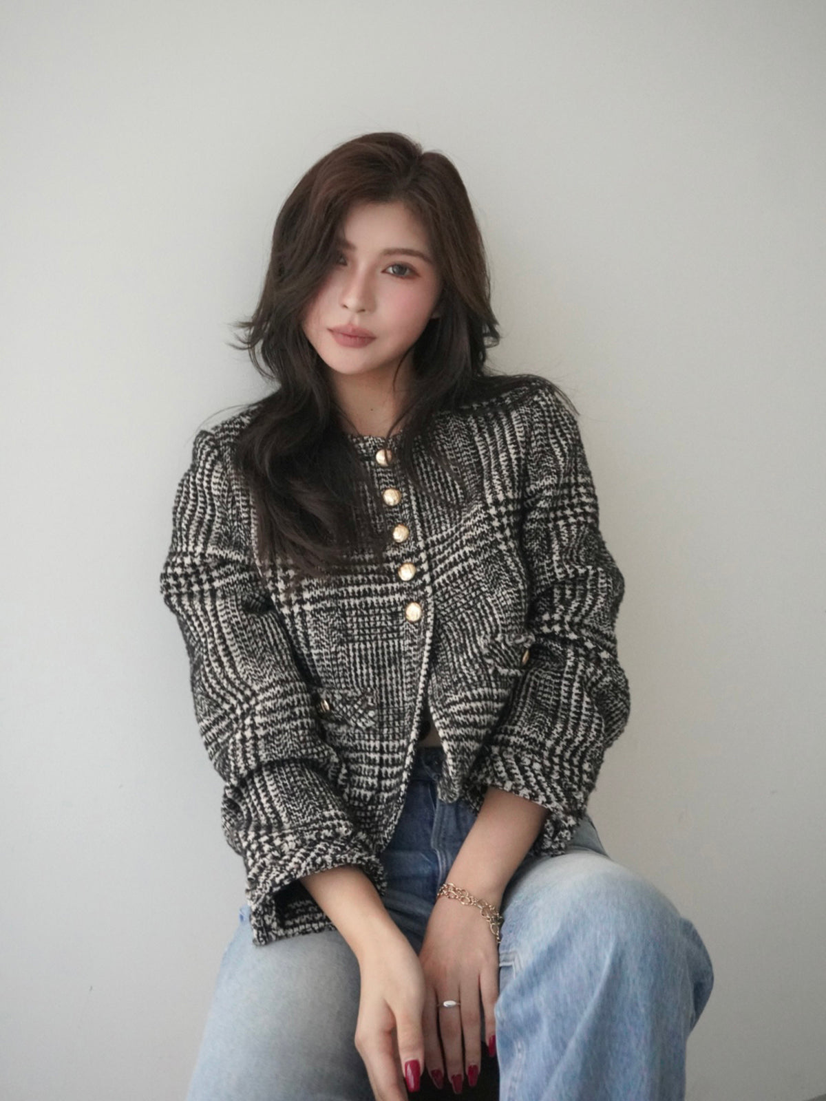 ツイードノーカラージャケット