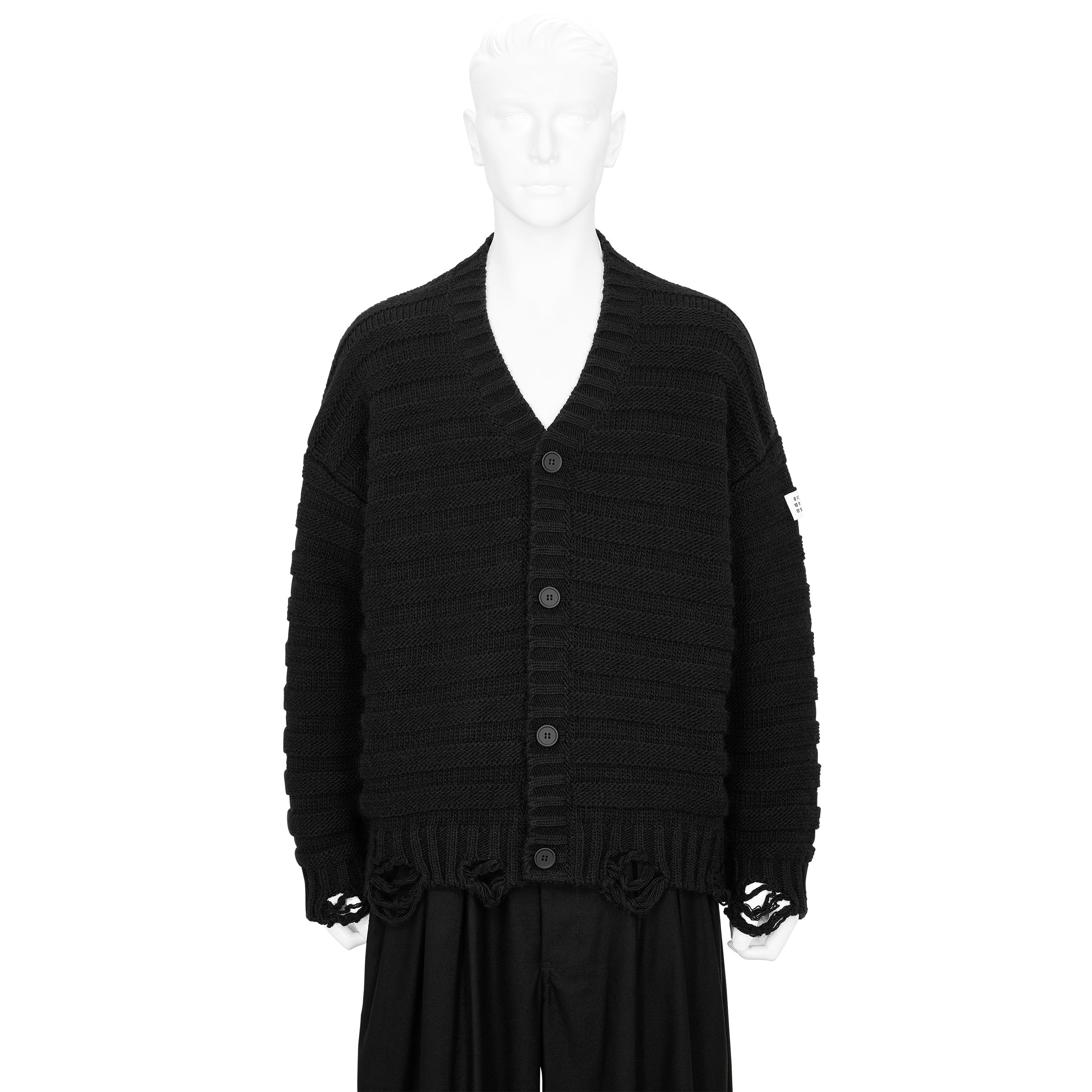 DAMAGED CARDIGAN BLACK - MM6 Maison Margiela(エムエムシックス