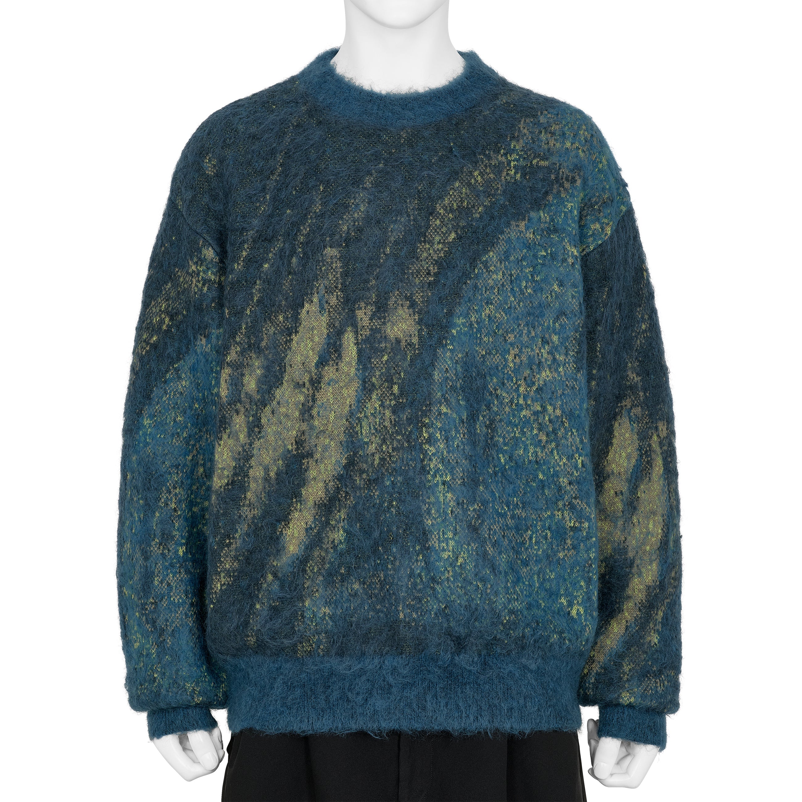 ABSTRACT JACQUARD MOHAIR SWEATER GREEN - YOKE(ヨーク) - TOPS