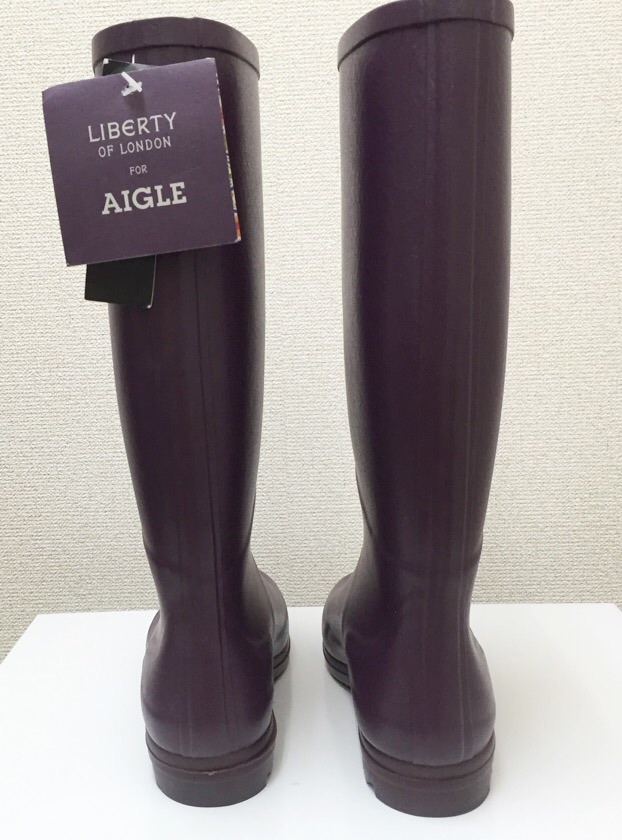 AIGLE(エーグル)パープル×リバティプリントレインブーツ CHANTELIB 38