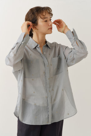 ne Quittez pas(ヌキテパ)｜COTTON ORGANZA エンブロイダリー シャツ