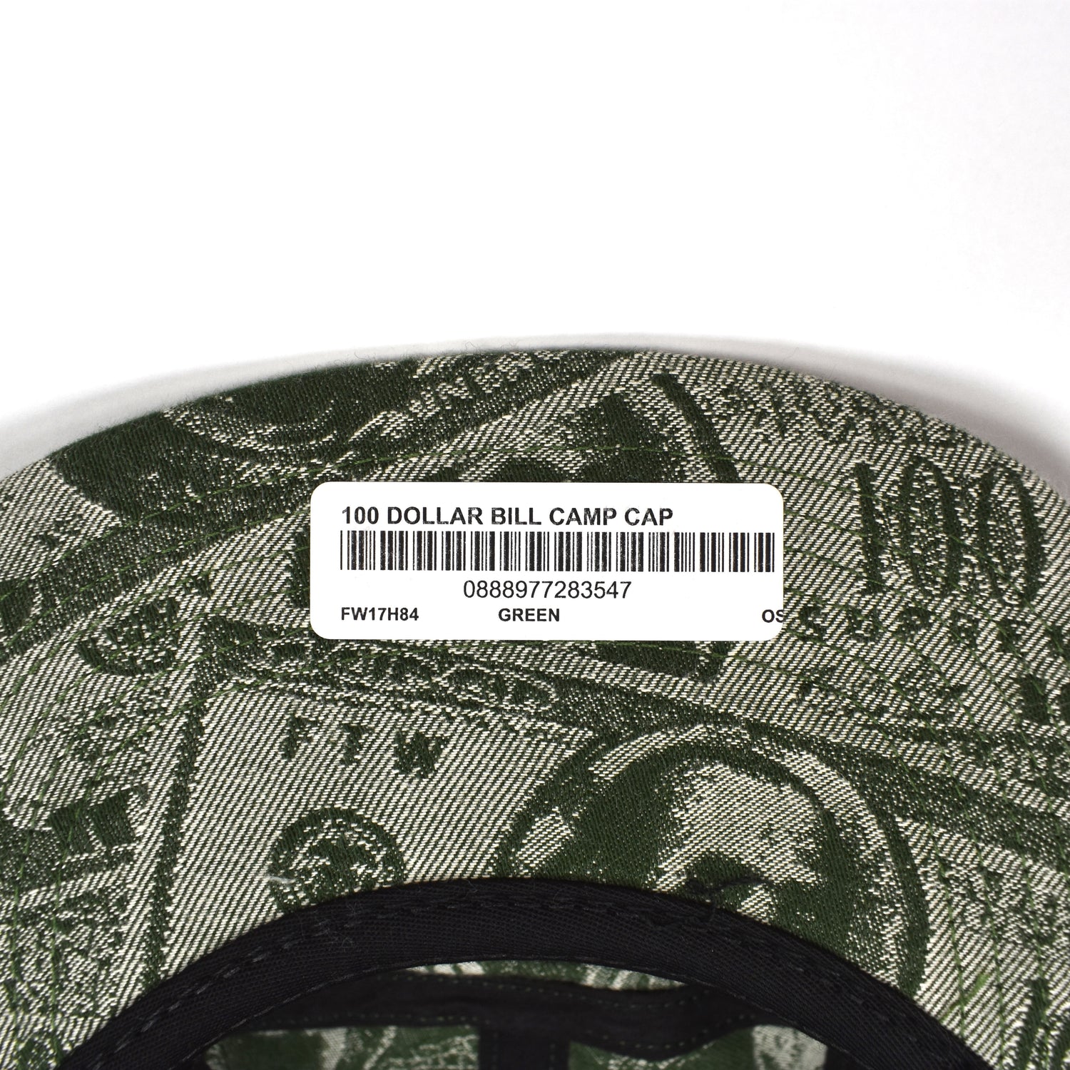 Supreme - Green Jacquard Woven 100 Dollar Bill Box Logo Camp Cap
