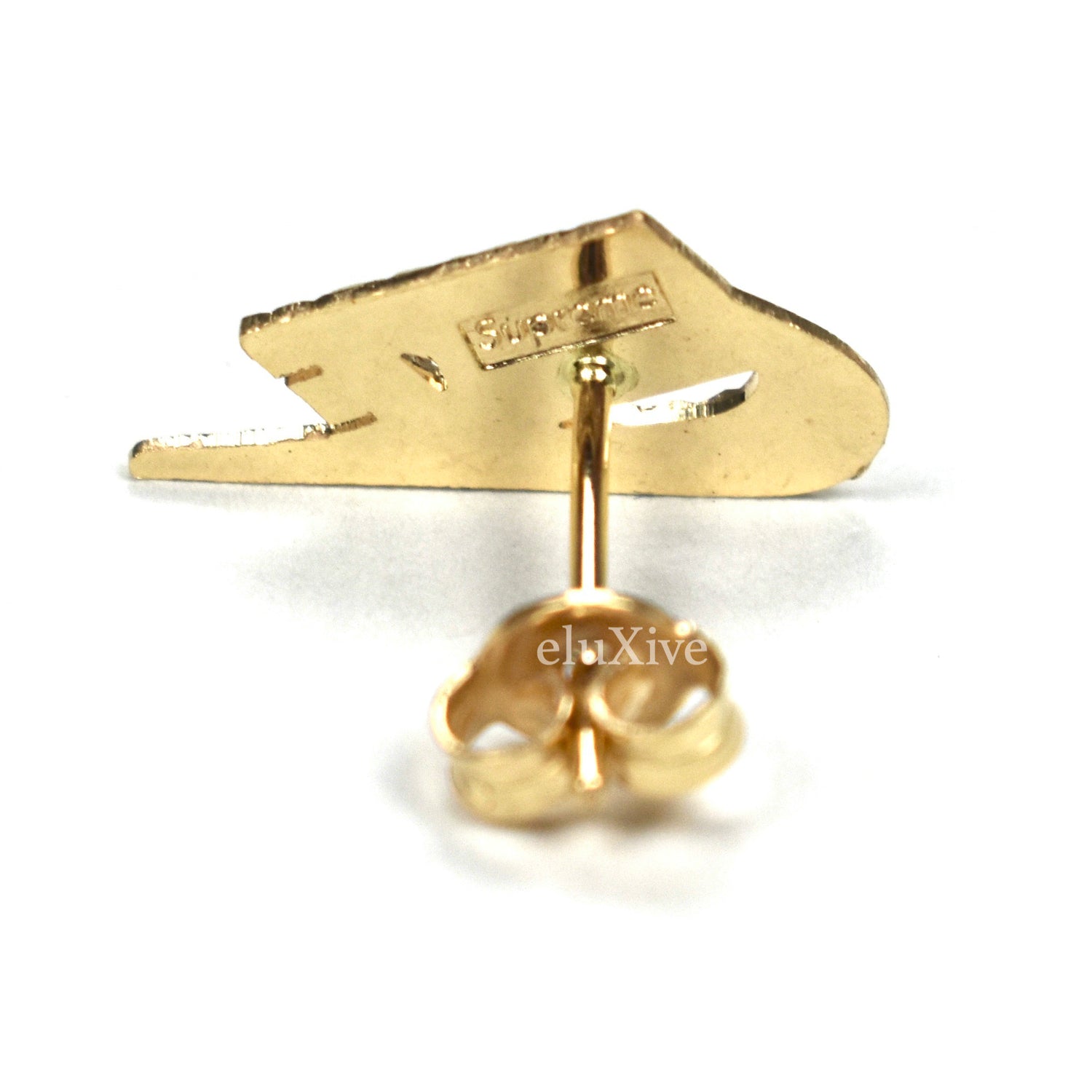 Supreme x Nike - 14k Solid Gold Swoosh Logo Earring (FW18) – eluXive