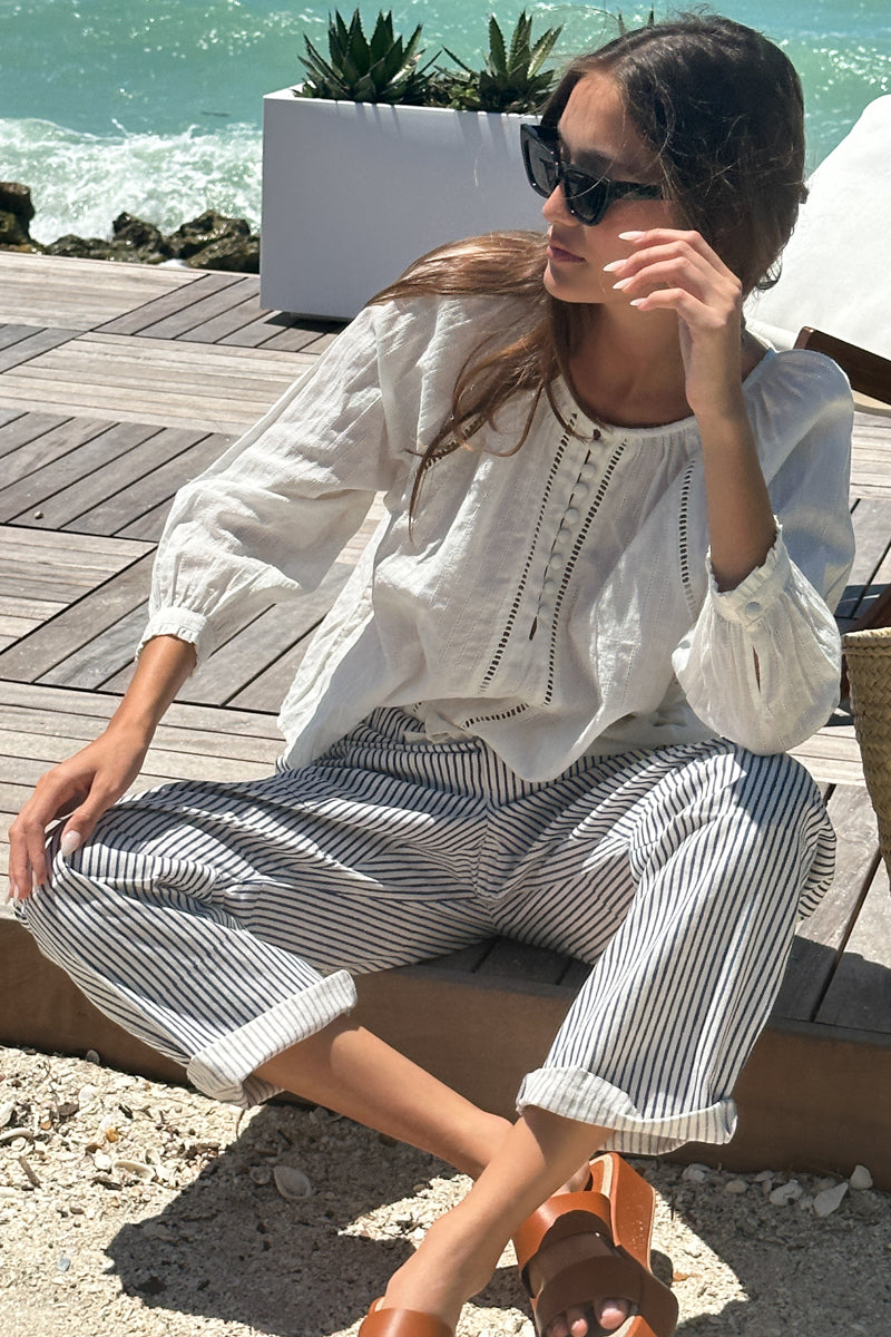 Family Cargo Pant - Indigo Stripe Organic - Emerson Fry