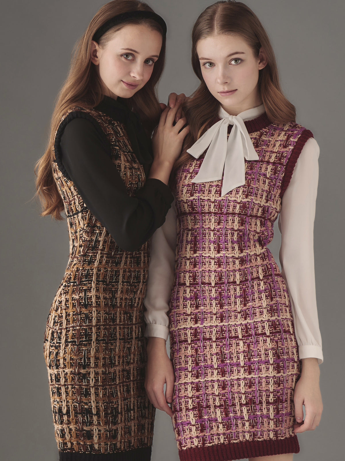 Sleeveless tweed knit one-piece | エミリアウィズ 公式オンラインストア