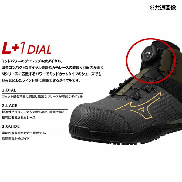 ミズノ 安全靴 ALMIGHTY TDII 81H BOA F1GA251004 オフホワイト×ブルー