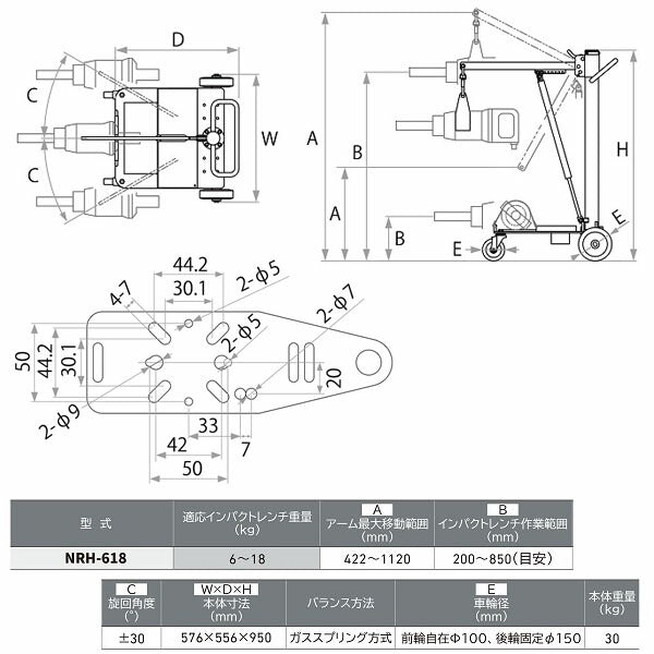 メーカー直送業者便] 長崎ジャッキ インパクトレンチハンガー A