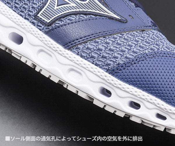 ミズノ 安全靴 オールマイティ VH11L ブルー×ホワイト F1GA220427