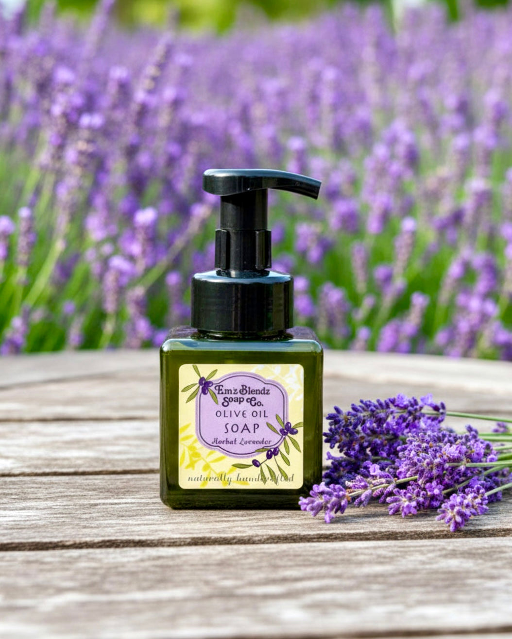 Herbal Lavender Foaming Soap | Olive Oil Castile Soap | Em'z Blendz