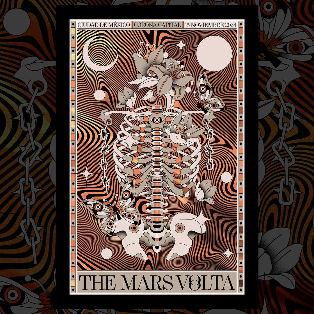 Screenprint The Mars Volta (Mexico 2024) gig poster by Tone Olvera