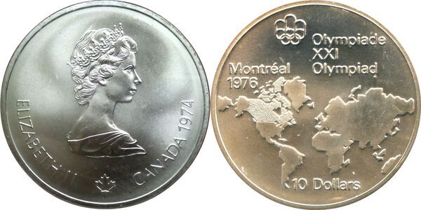 10 Dollars - Elizabeth II (Map of the World; Mule) - Canada – Numista