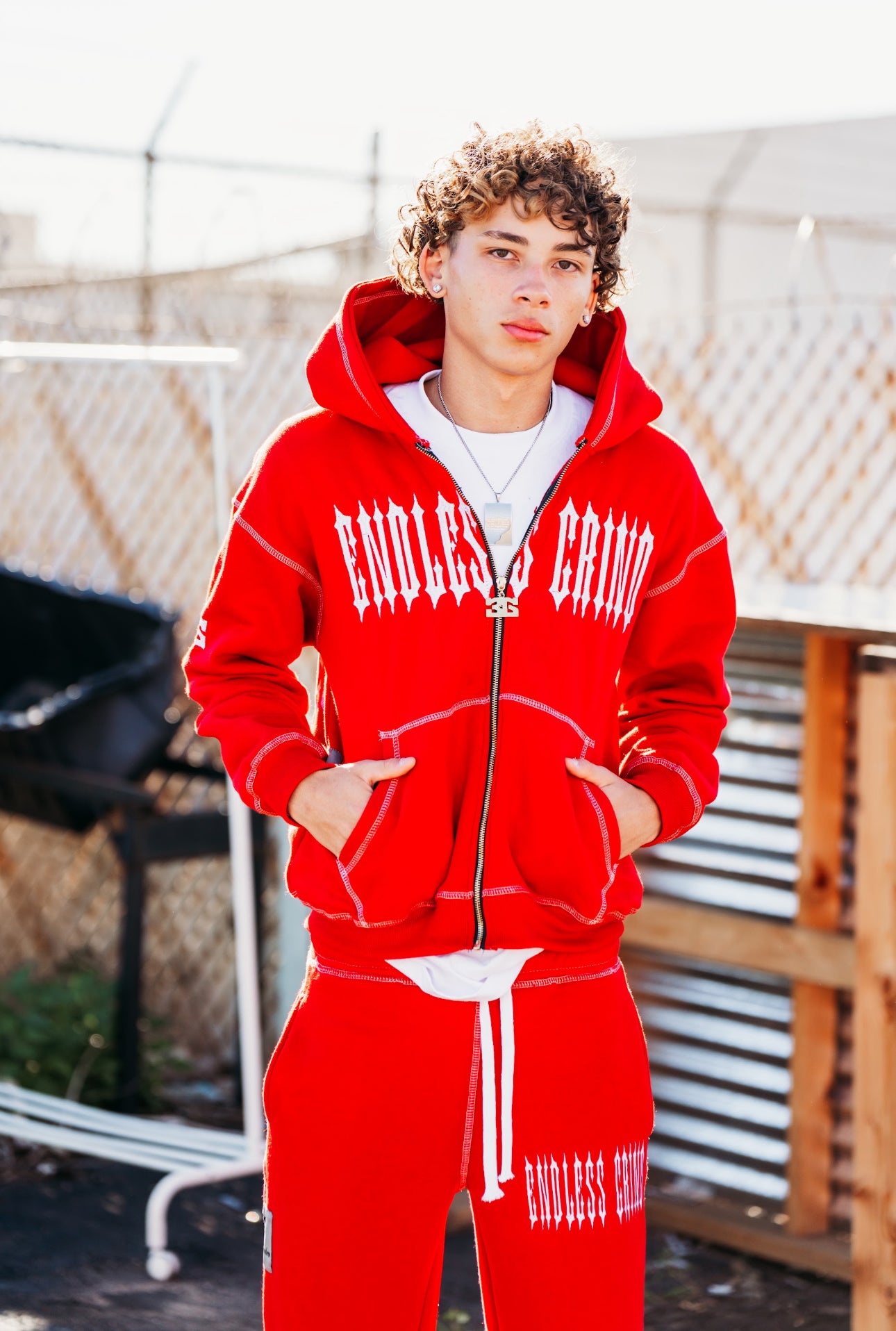 FIRE RED LNEM SWEATSUIT – Endless Grind Clothing
