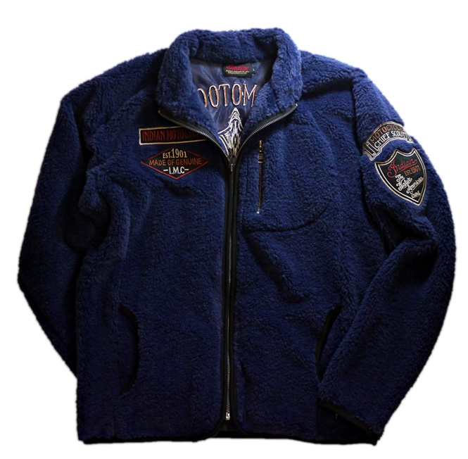 indian motocycle ネイティブバード 刺繍 ボア ジャケット