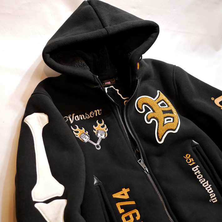 VANSON(バンソン）ボンディング スタジャン NVSZ-2219 ブラック