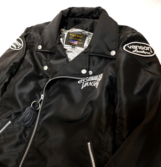 VANSON (バンソン）ナイロンライダースJK NVJK-2209 ブラック [VANSON
