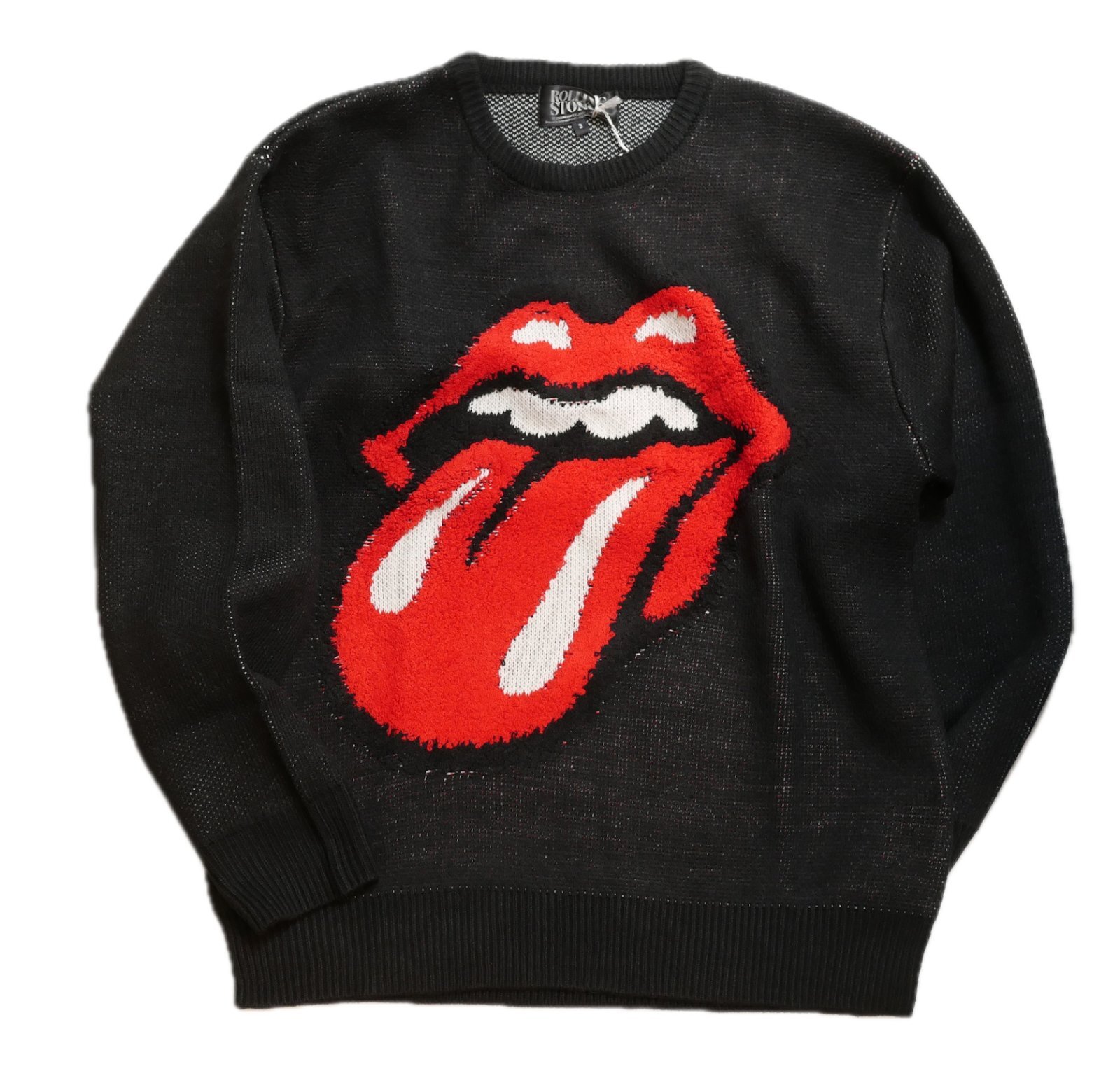 ローリングストーンズ / JACKROSE クルーネック ニット J3P-85054 ブラック