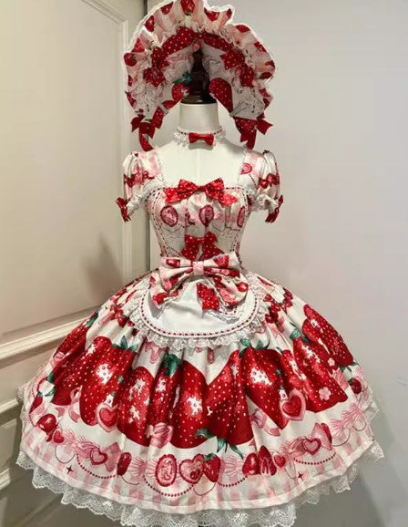 受注予約~3/10】Strawberry Cream ワンピース【Dream Lolita】 – Epetice