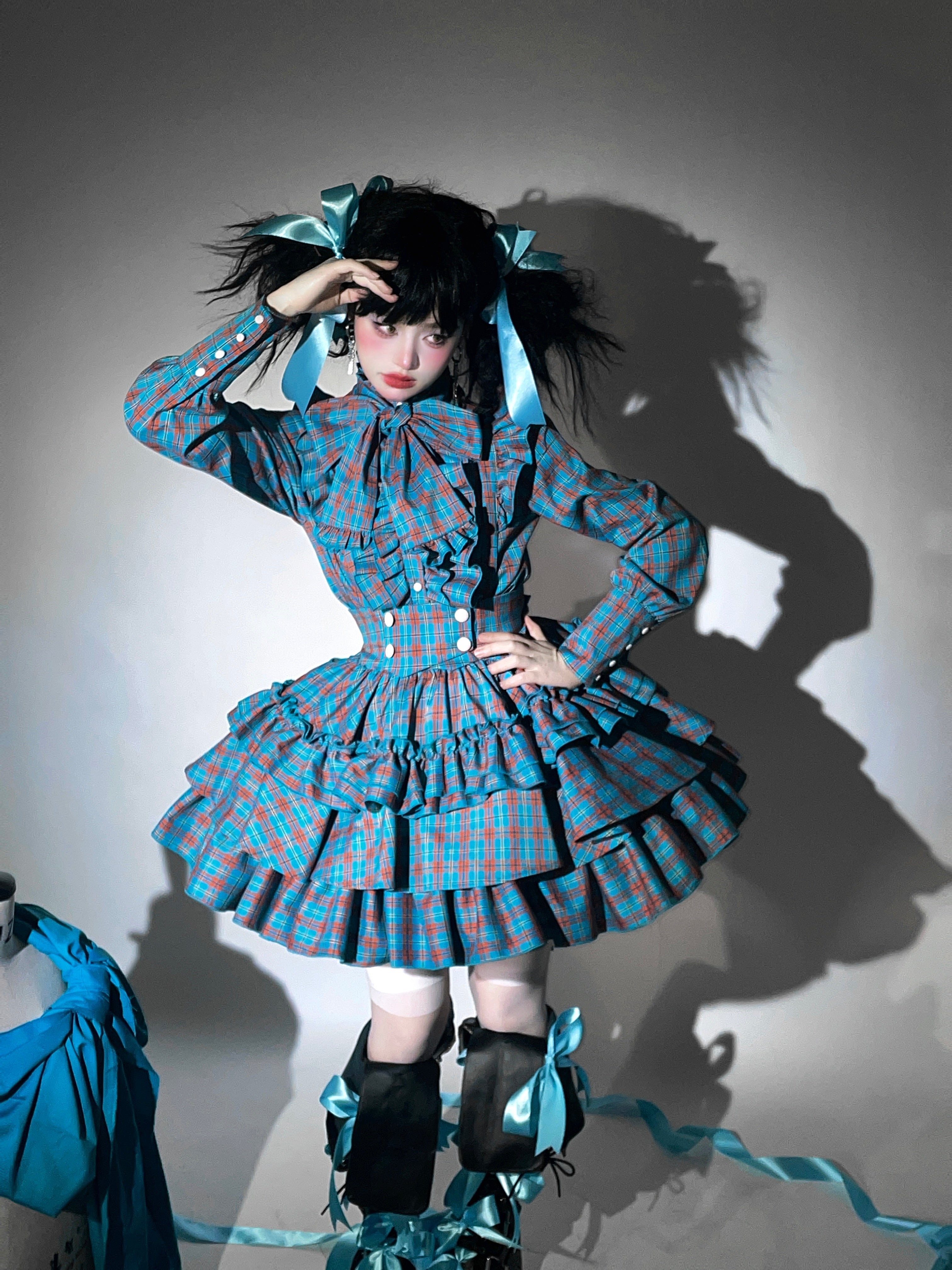 A Doll's House スカート(イエロー・ブルーチェック)【CATCOCOON