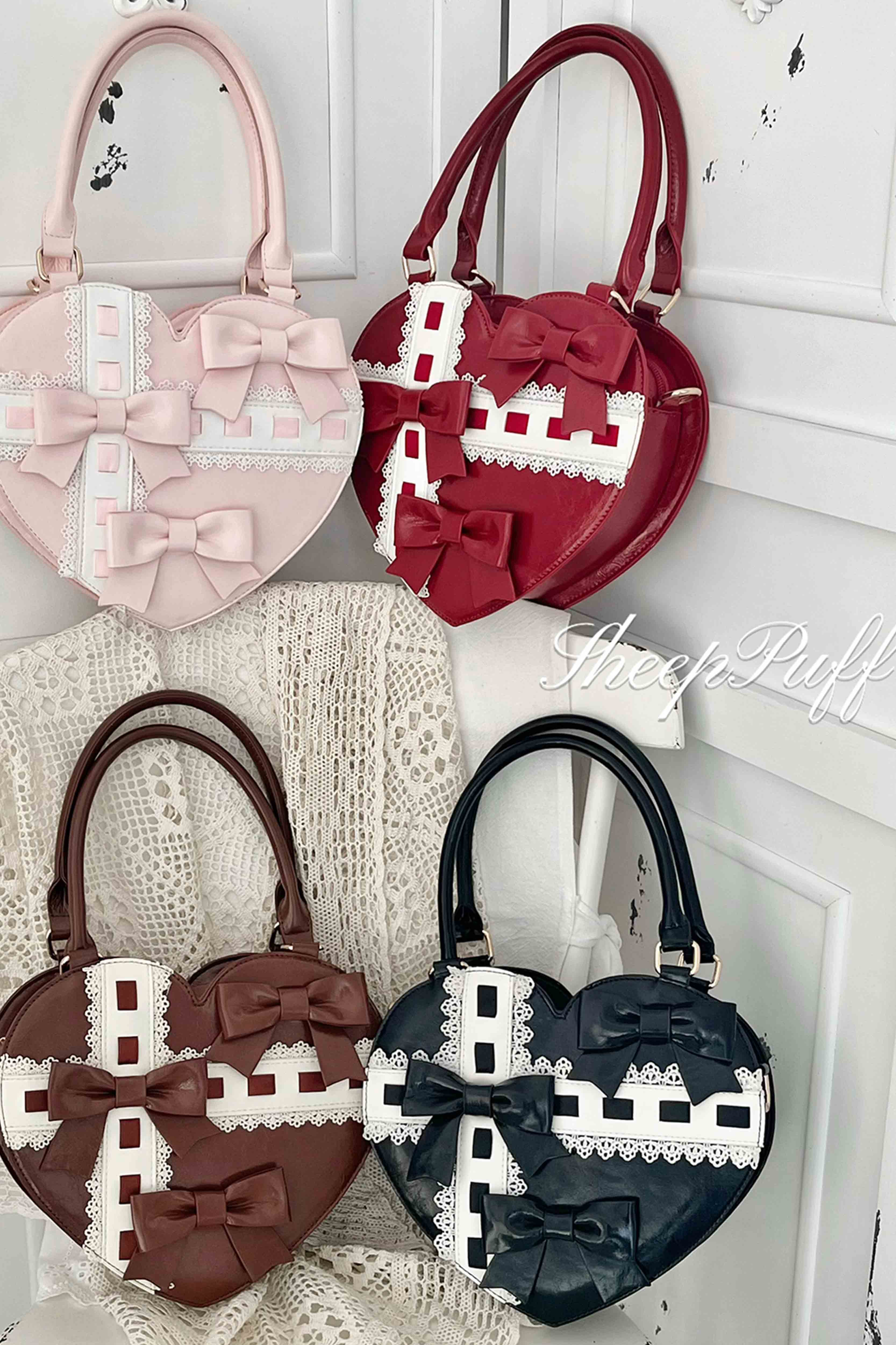 はしごリボンハートバッグ【Sheep Puff】 – Epetice