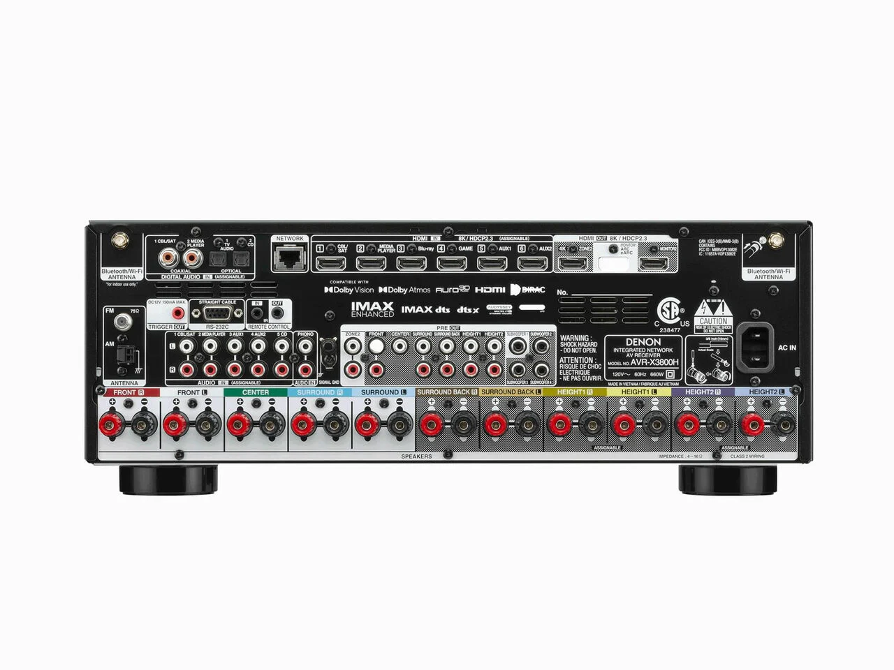 Denon AVR-X3800H 9.4 Ch. 105W 8K AV Receiver with HEOS® Built-in