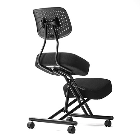 背もたれ付きバランスチェア キャスター付き ブラック YT-SNCH018