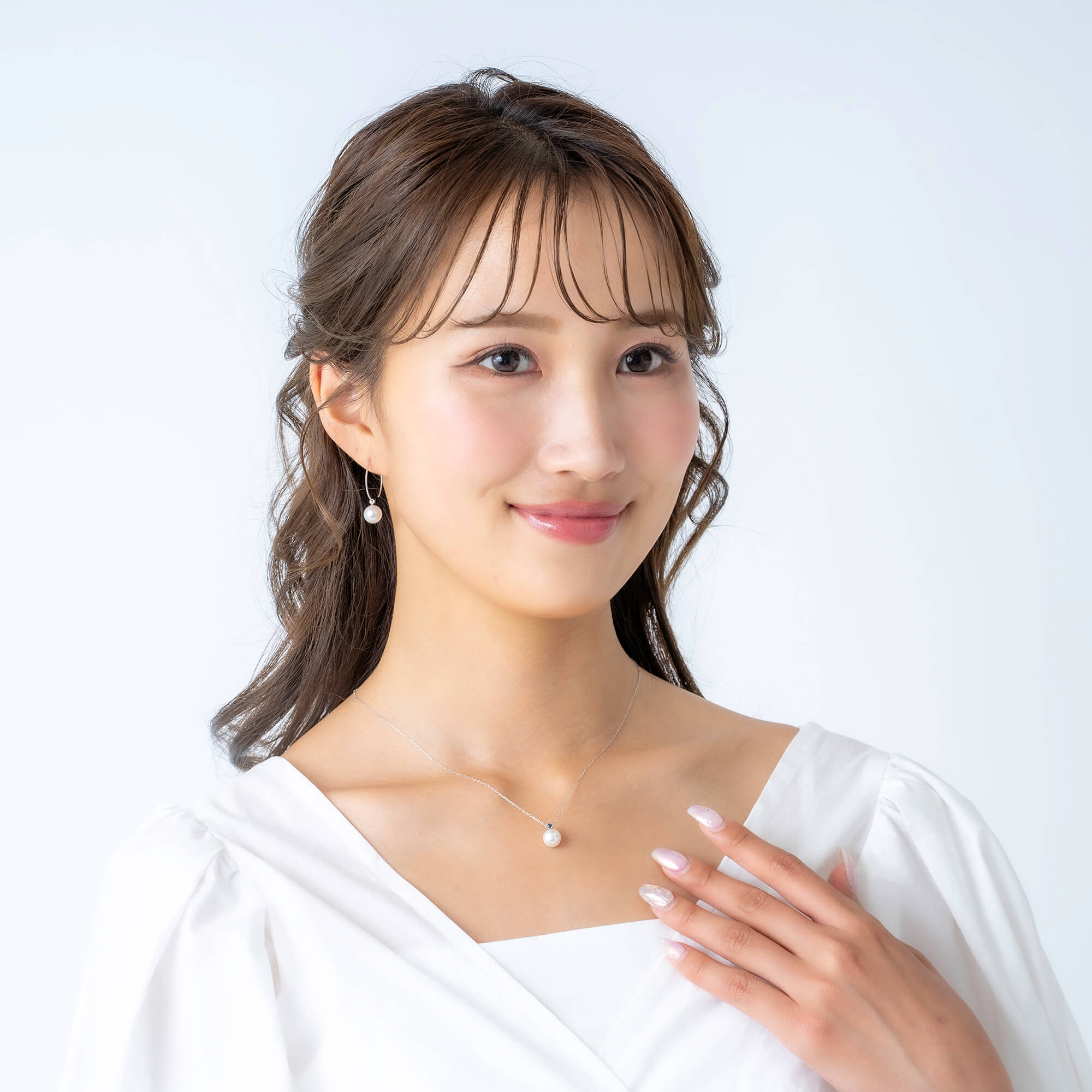 9月 誕生石 サファイア｜アコヤパール ペンダント ネックレス｜無調色