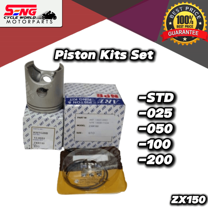 KRR ZX150 PISTON KITS SET JAPAN (STANDARD, 025) - ART/ NPR | SENG