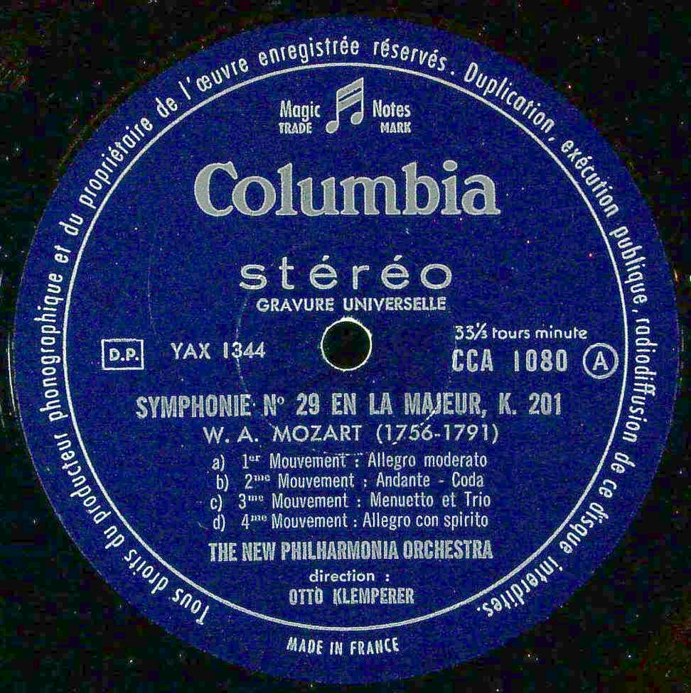 ETERNA TRADING / [COLUMBIA] O.クレンペラー/ モーツァルト:交響曲29