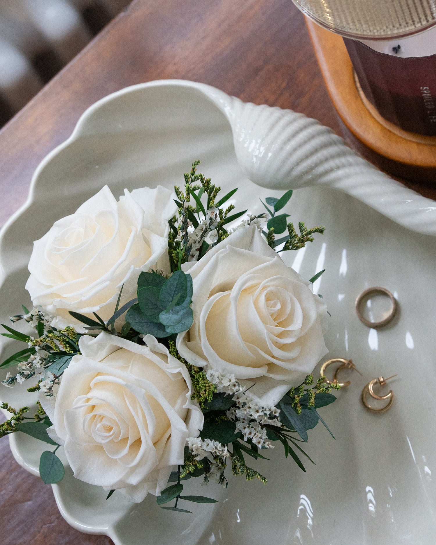DENISE - PRESERVED WHITE MIXED FLOWER ARRANGEMENT IN YOUR CHOICE