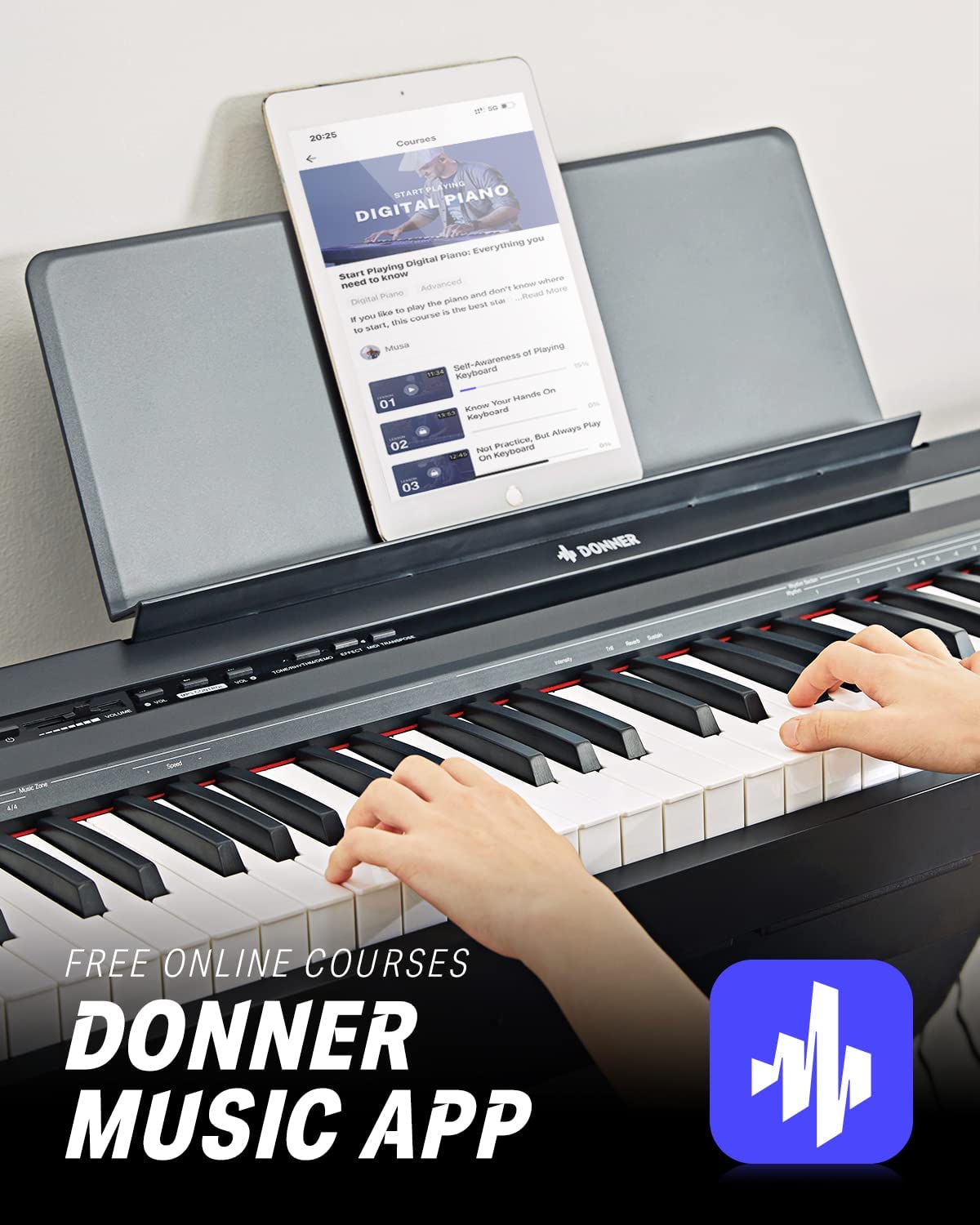 Donner DEP-10 Digital Piano 88 Key Semi-Weighted, Full-Size
