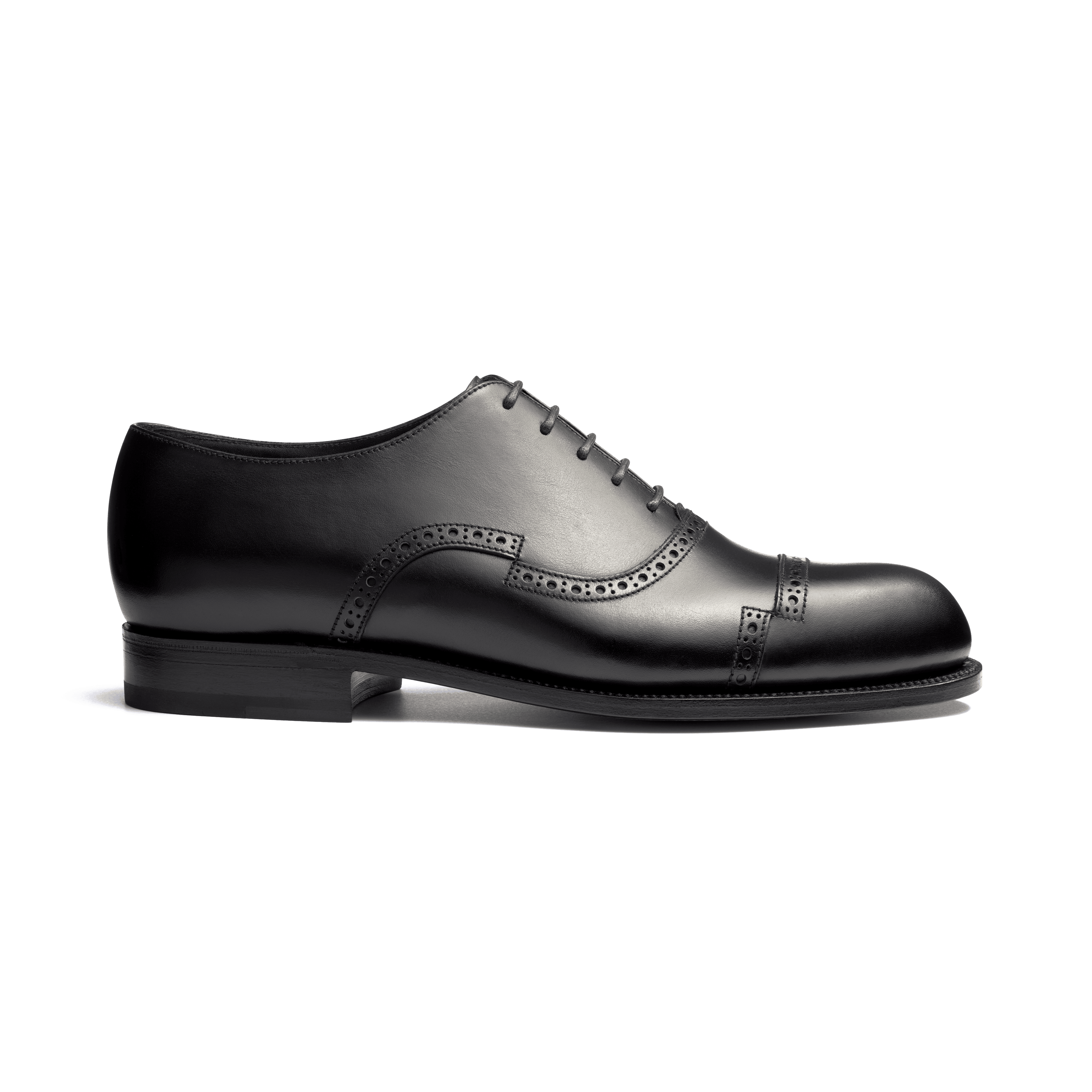 Men'sRaphael Cap Toe Oxford Shoe With Perforations Black Leather