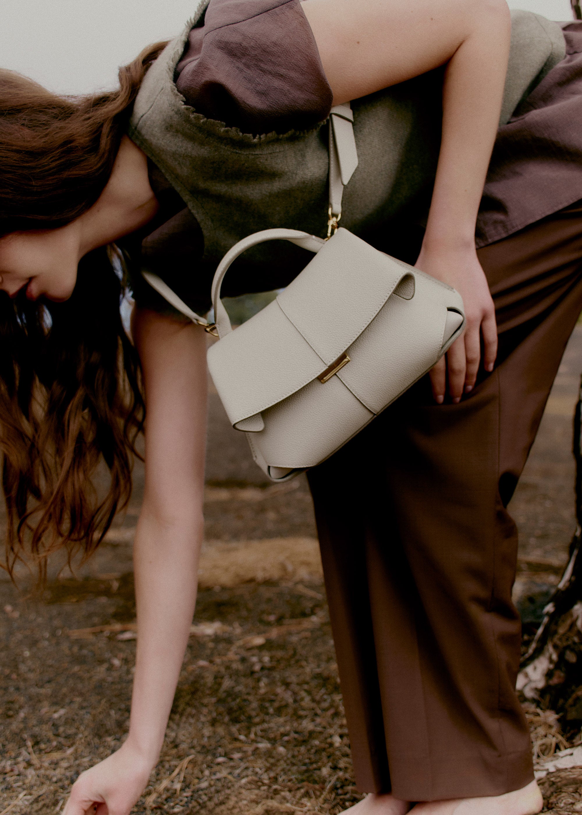 Polène | Bag - Mokki Mini - Textured Chalk – Polène EU