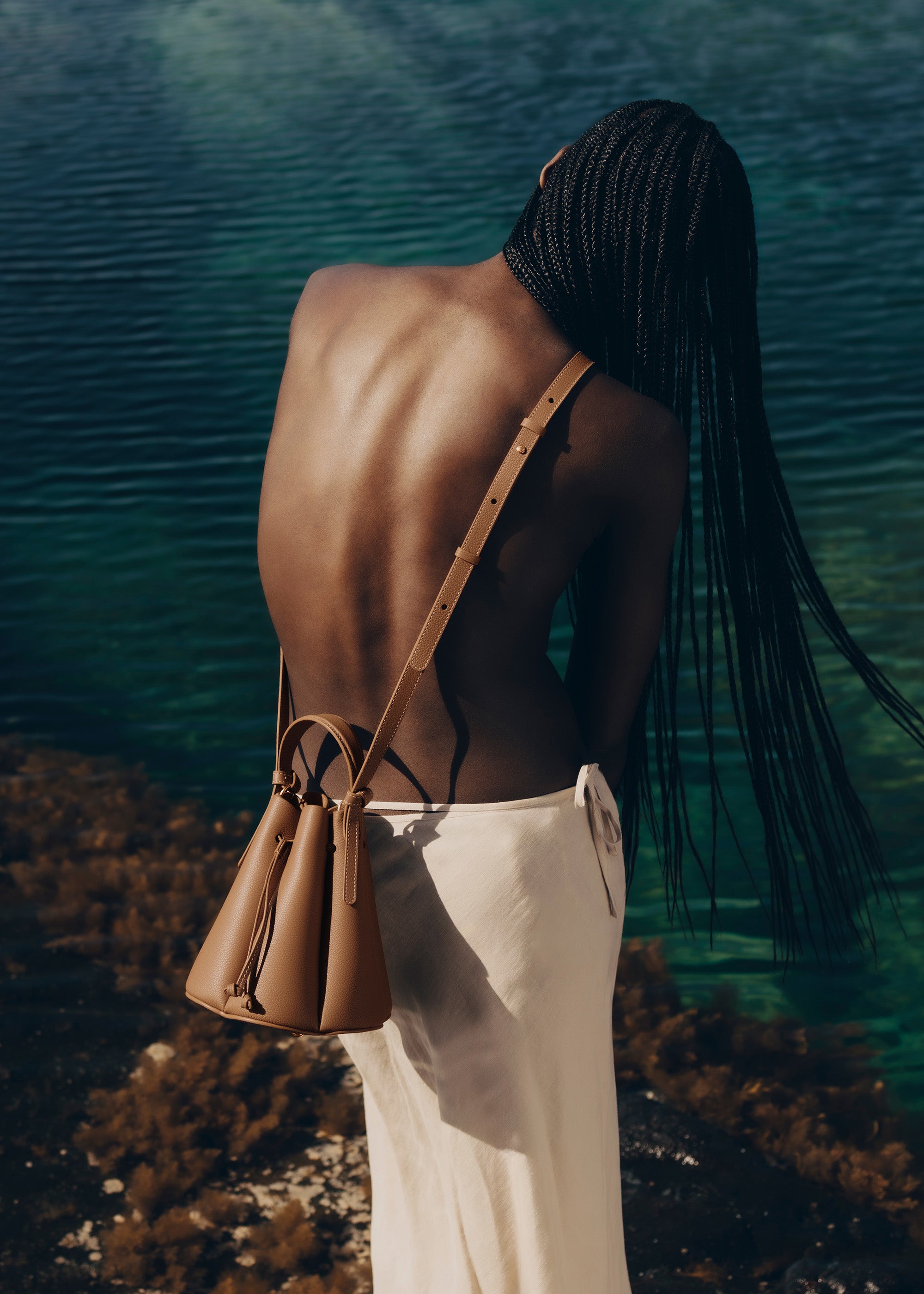 Polène | Bag - Numéro Huit Mini - Textured Camel – Polène EU