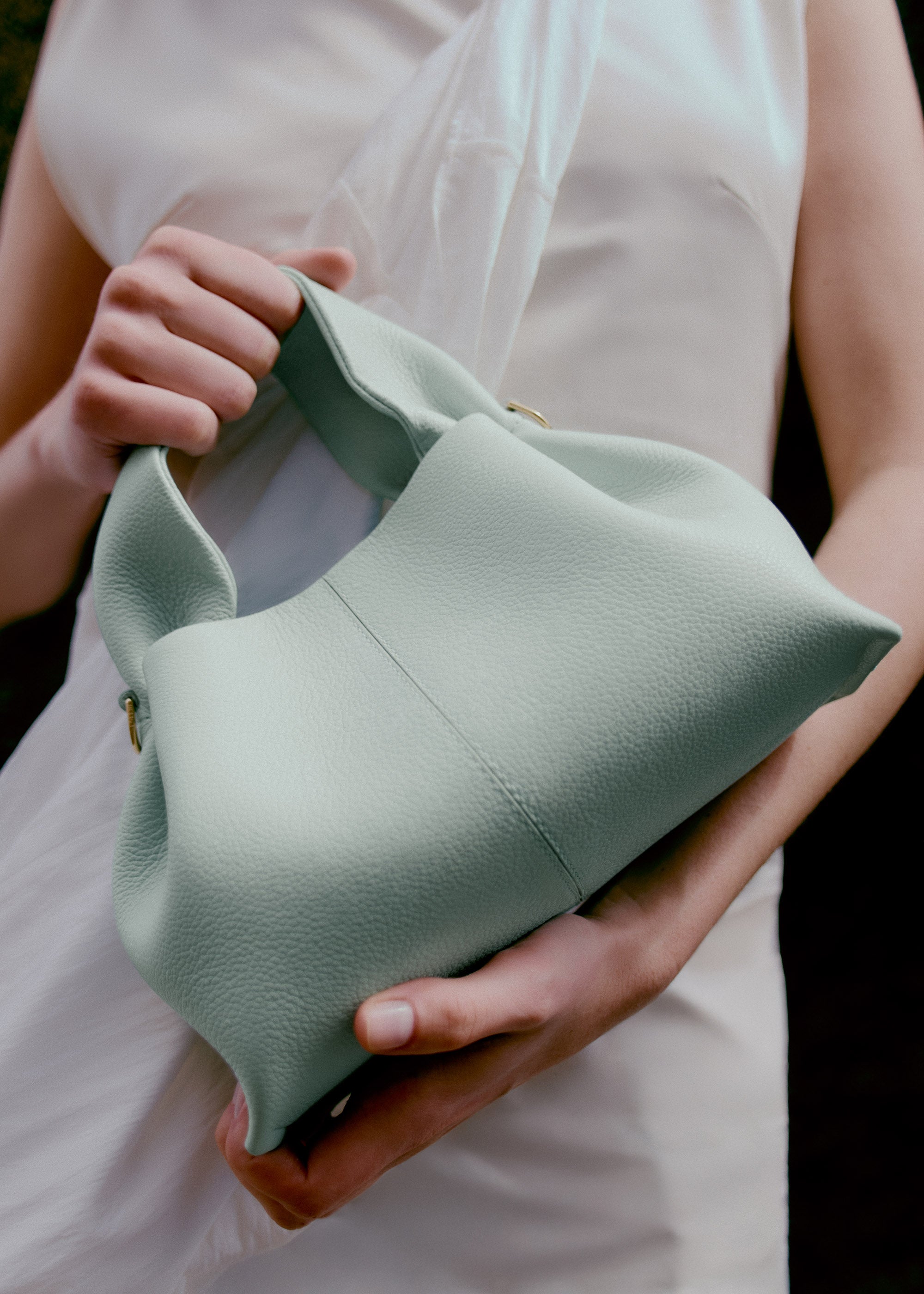 Polène | Bag - Numéro Neuf Mini - Textured Sea Foam – Polène EU
