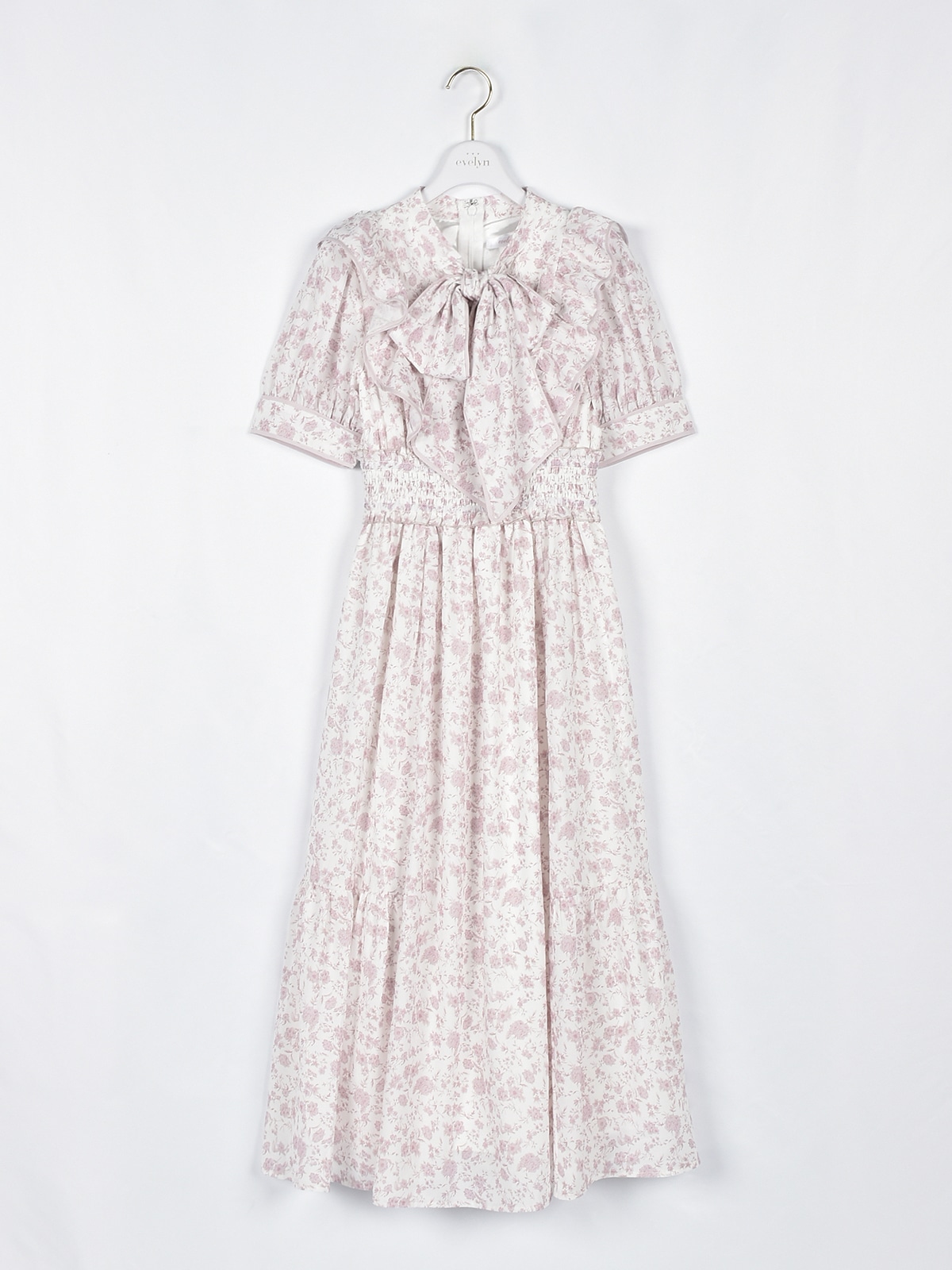 リボン花柄ロングワンピース｜evelyn（エブリン）公式通販サイト