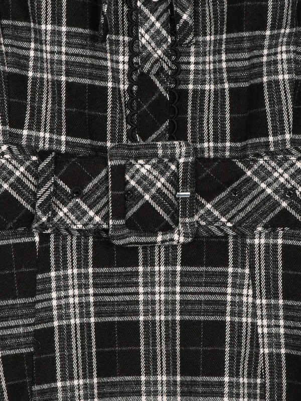 ファー襟付きチェックミニワンピース｜evelyn（エブリン）公式通販サイト