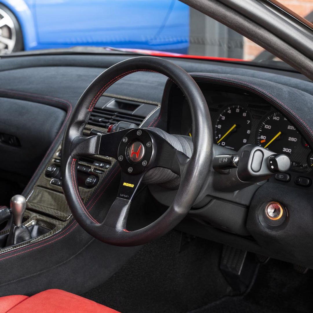MOMO Honda NSX NSX-R Steering Wheel - Black Leather - Red Stitching -