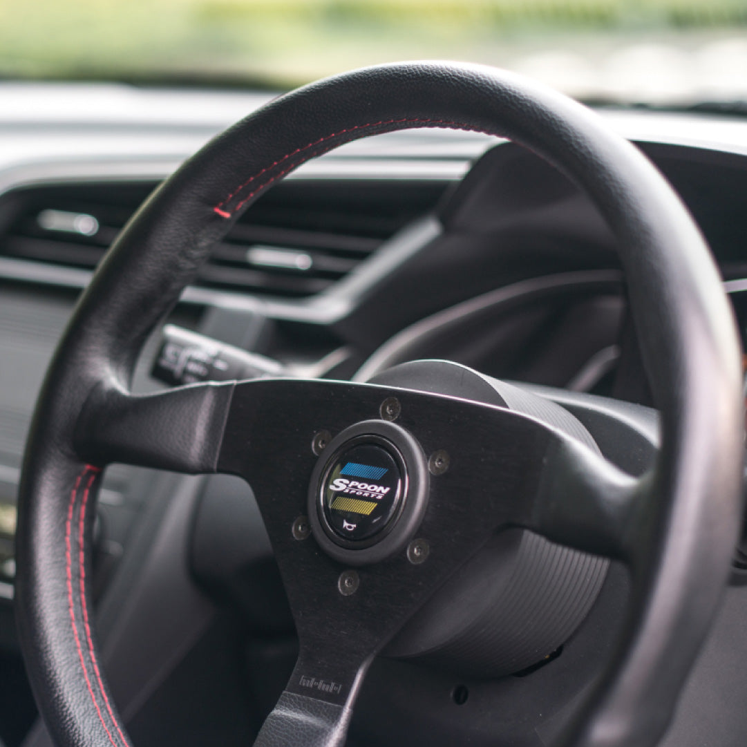 MOMO Spoon Steering Wheel - Black Leather Black Spokes 340mm